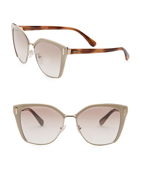 Prada - 57MM Mirrored Square Sunglasses