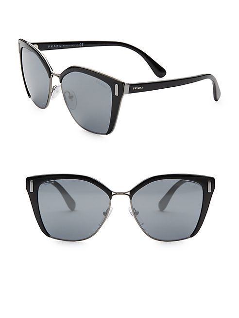 Prada - 57MM Mirrored Square Sunglasses