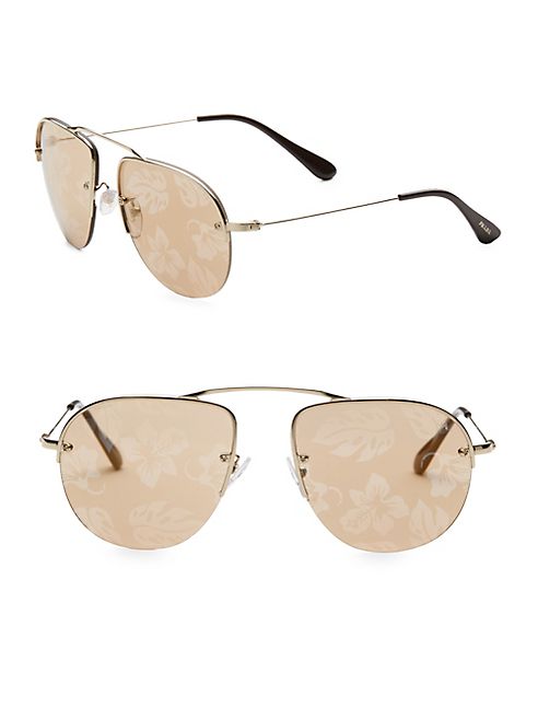 Prada - Teddy 55MM Mirrored Pilot Sunglasses