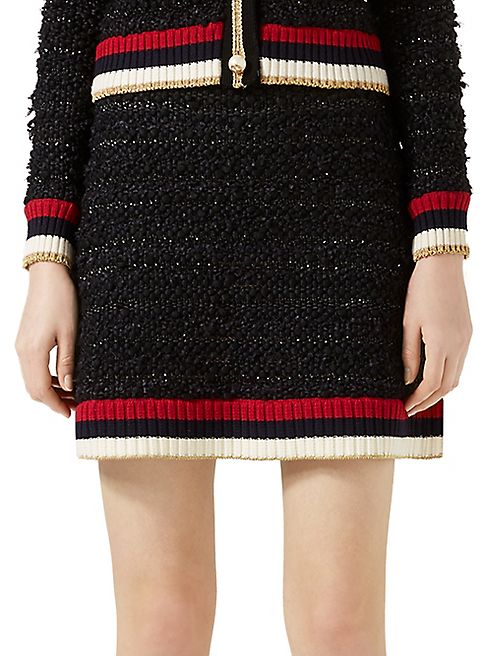 Gucci - Contrast-Trim Mixed Yarn Skirt