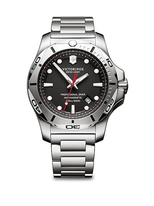 Victorinox Swiss Army - Inox Pro Diver Black Dial Stainless Steel Bracelet Watch