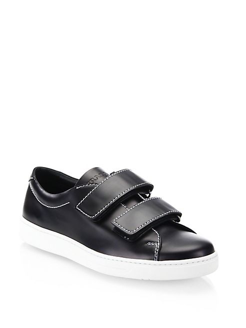 Prada - Double Grip-Tape Leather Sneakers