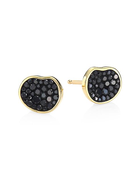 Plevé - Petite Black Diamond Pebble Stud Earrings