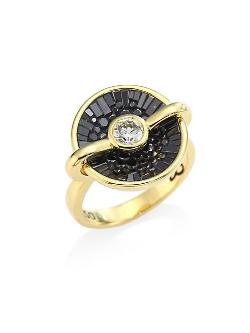 Plevé - Opus Black Diamond & 18K Yellow Gold Round Ring