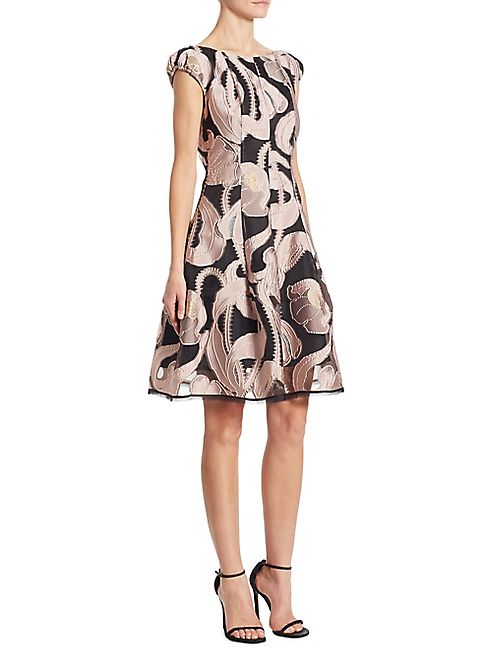 Talbot Runhof - Silk Marble-Print Dress