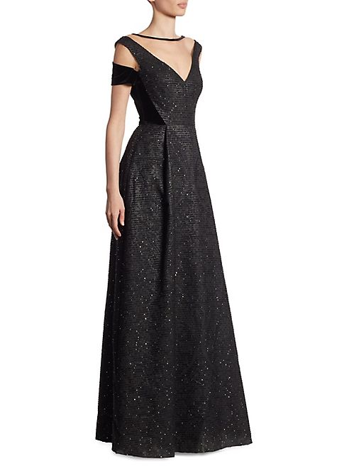 Talbot Runhof - Sequin Taffeta Illusion Gown