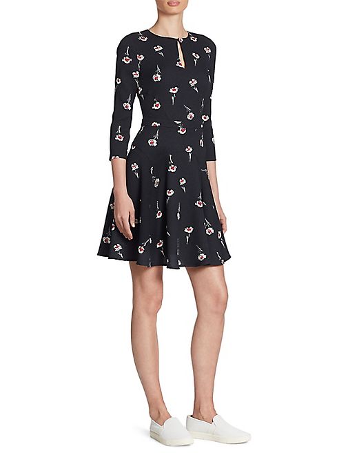 Armani Jeans - Floral-Print Keyhole Dress