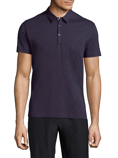 Theory - Bound Placket Cotton Polo