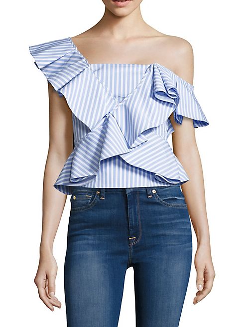 Petersyn - Eliza Ruffled One-Shoulder Top