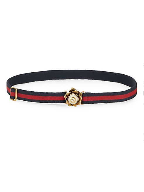 Gucci - Faux-Pearl Web Belt