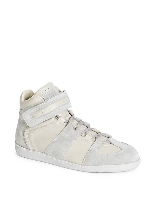 Maison Margiela - Single Strap Leather Mid-Top Sneakers