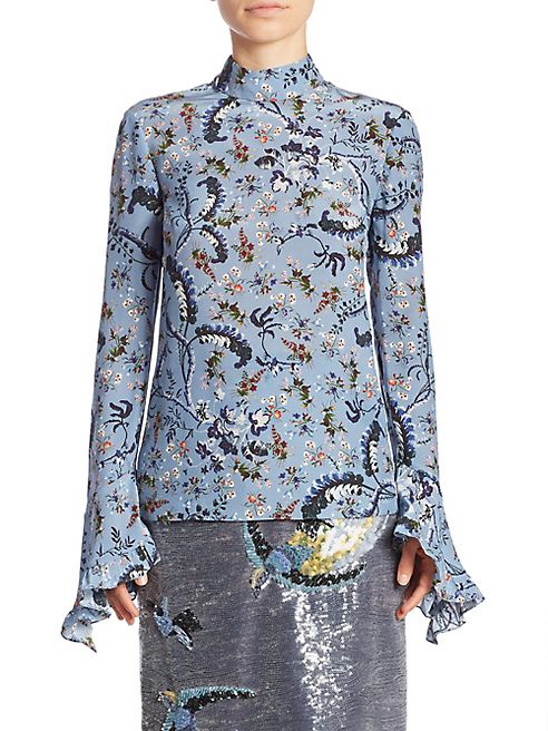 Erdem - Floral Bell Sleeve Blouse