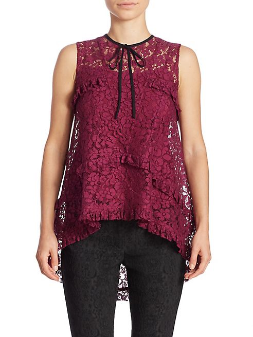 Erdem - Bessie Lace Ruffle Top