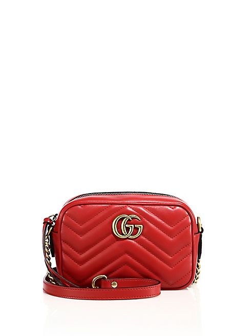 Gucci - Mini Chevron Leather Camera Bag