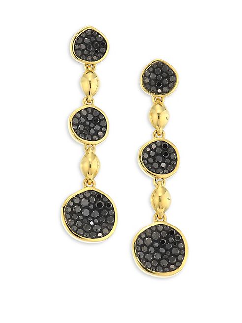 Plevé - Pebble Black Diamond & 18K Yellow Gold Triple Drop Earrings