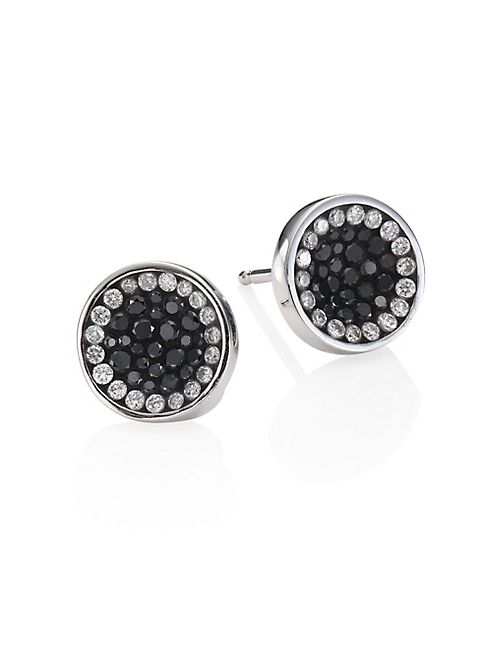 Plevé - Perfect Round Black Diamond Button Stud Earrings