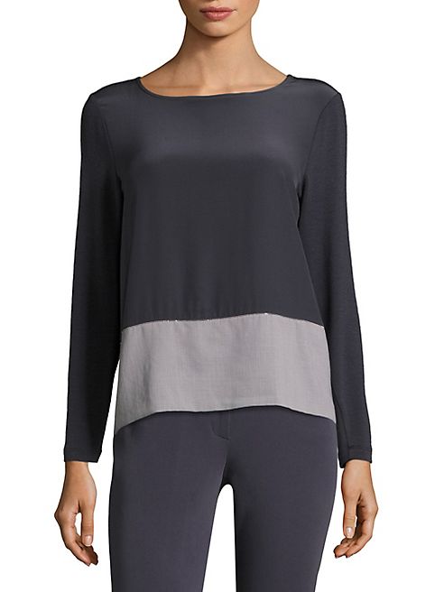 Peserico - Chiffon Hem Knit Silk Top