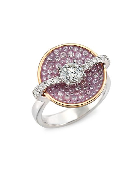 Plevé - Opus Pink Diamond & 18K Yellow Gold Round Ring