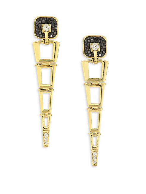 Plevé - Opus Black Diamond & 18K Yellow Gold Egyptian Drop Earrings