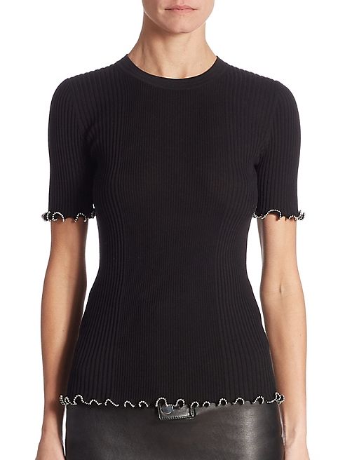 Alexander Wang - Ribbed Cotton-Blend Tee