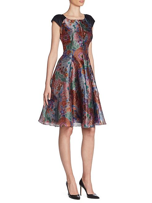 Armani Collezioni - Floral Jacquard Fit-&-Flare Dress