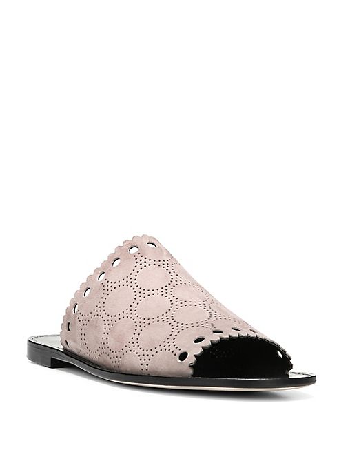 Diane von Furstenberg - Estevan Suede Slip-On Flat Sandals