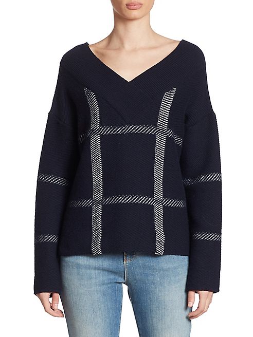 Armani Collezioni - Wool Window Pane Sweater