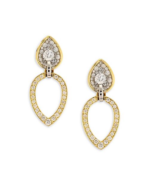 Plevé - Opus Diamond & 18K Yellow Gold Pear Stud & Ear Jacket Set