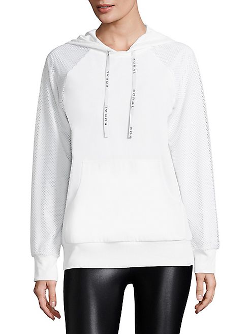 KORAL - Raglan Long Sleeve Mesh Hoodie