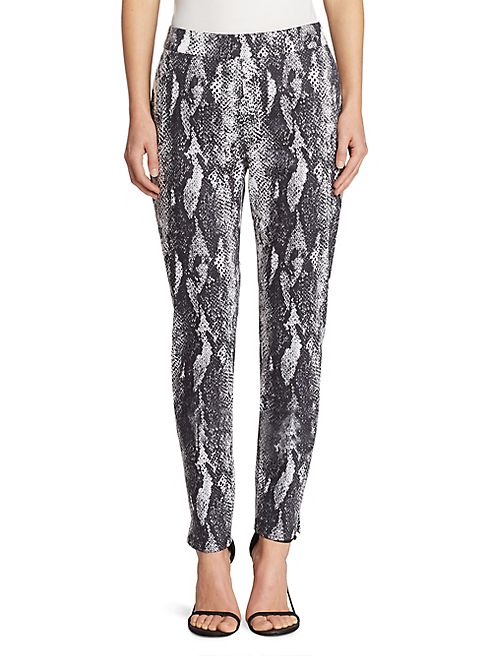 St. John - Emma Snakeskin-Print  Pants