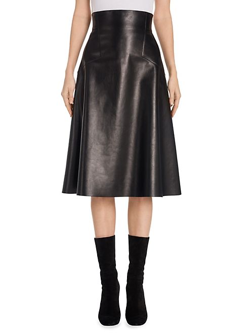 Alexander McQueen - High-Waist Leather Skirt