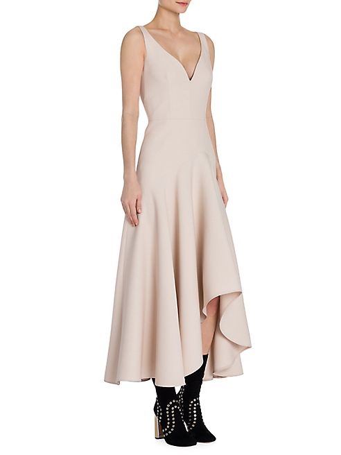 Alexander McQueen - Asymmetrical Wool & Silk Dress