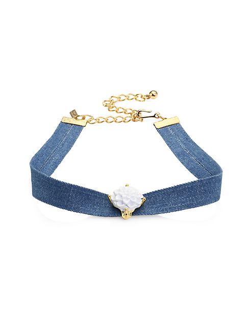 Kenneth Jay Lane - Flower Denim Choker