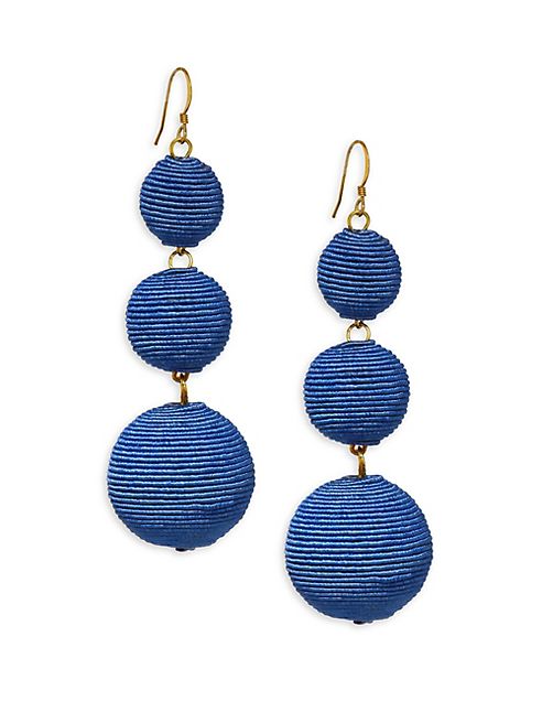 Kenneth Jay Lane - Carnival Triple Drop Earrings/Denim