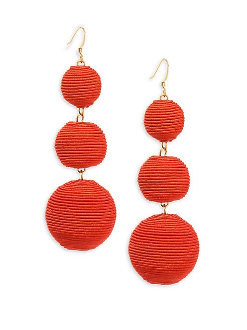 Kenneth Jay Lane - Carnival Triple Drop Earrings/Red