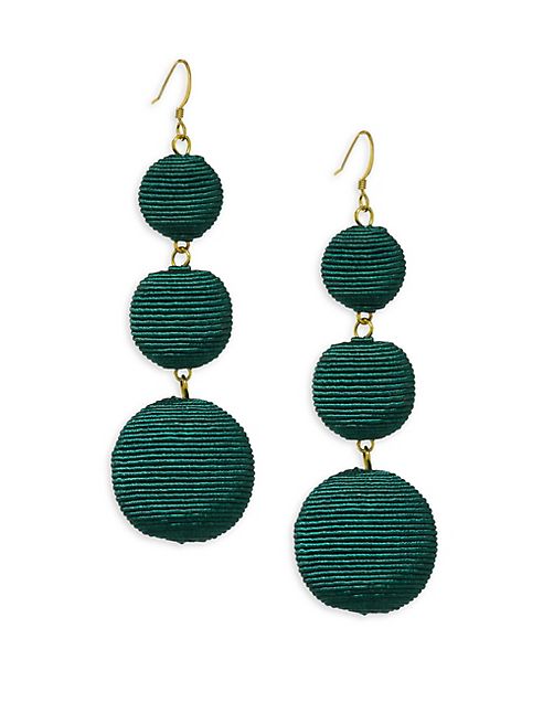 Kenneth Jay Lane - Carnival Triple Drop Earrings/Green