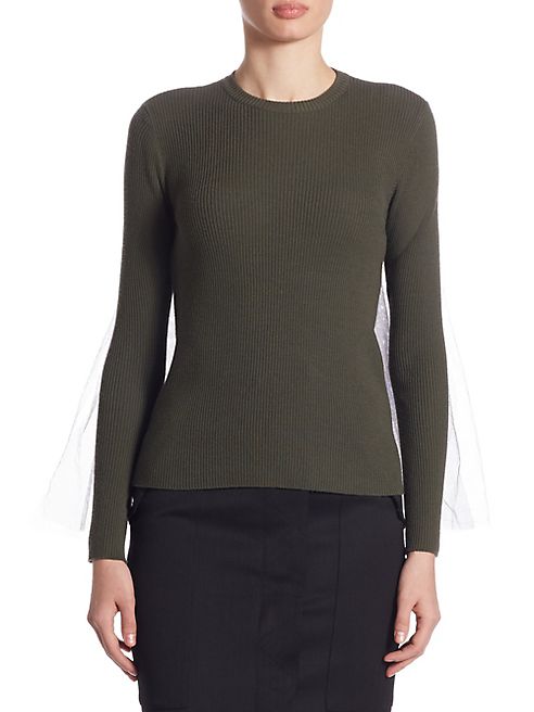 Moschino - Wool Tulle Zip Pullover