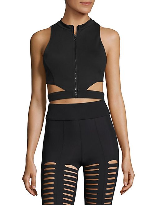 Cushnie et Ochs - Olympia Zip-Front Mesh Bra Top