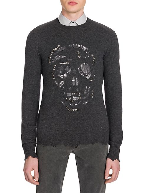 Alexander McQueen - Metallic Detailed Skull Sweater