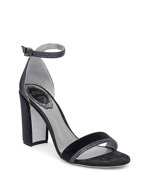 Rene Caovilla - Crystal Block Heel Sandals