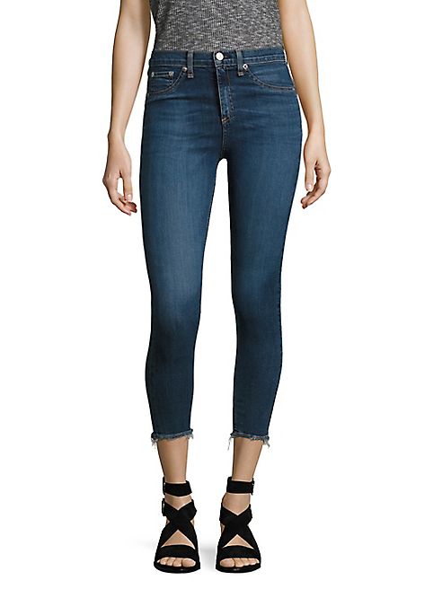 rag & bone/JEAN - Frayed Hem Capri Skinny Jeans/Collette