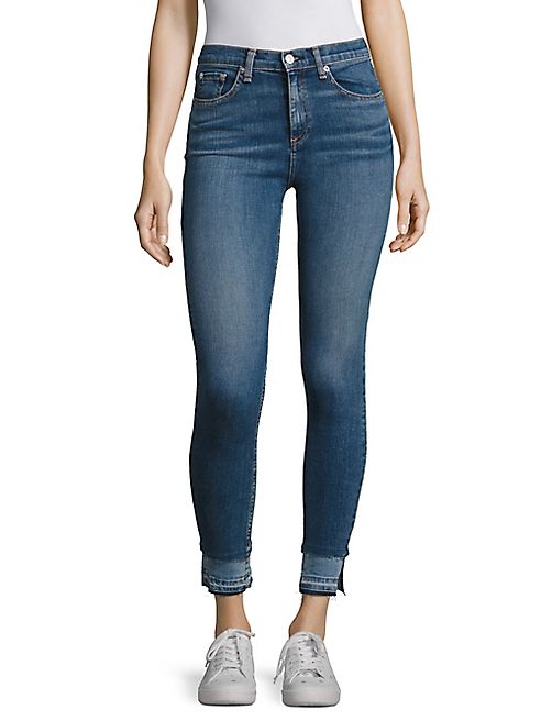 rag & bone/JEAN - High-Rise Double Released Hem Capri Jeans/Crow's Nest