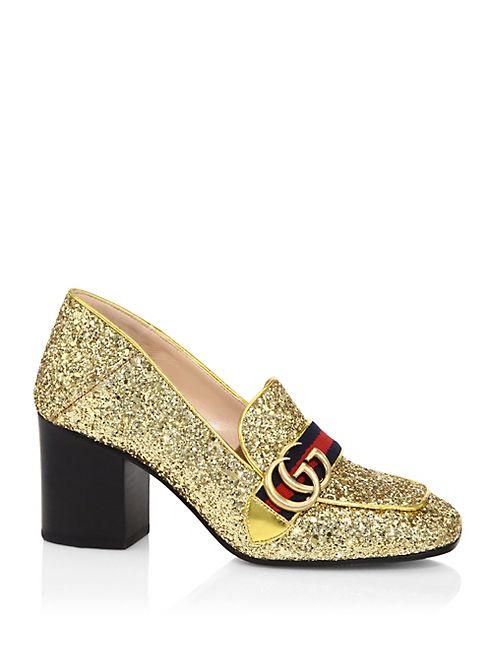 Gucci - Peyton Glitter Loafer Pumps