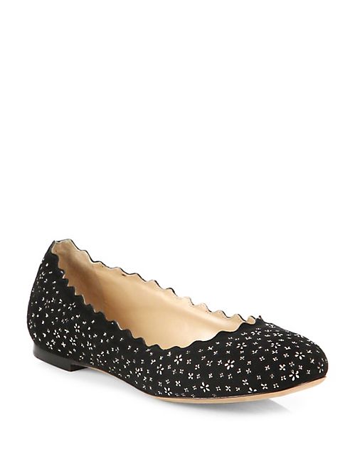 Chloé - Lauren Embellished Suede Flats