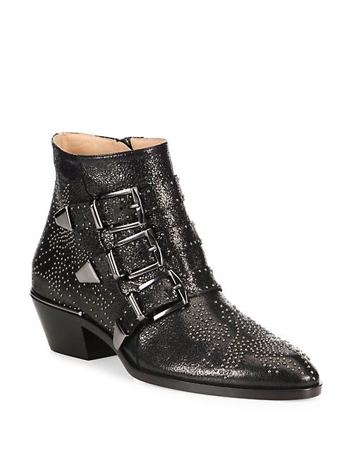 Chloé - Susanna Studded Leather Ankle Boots