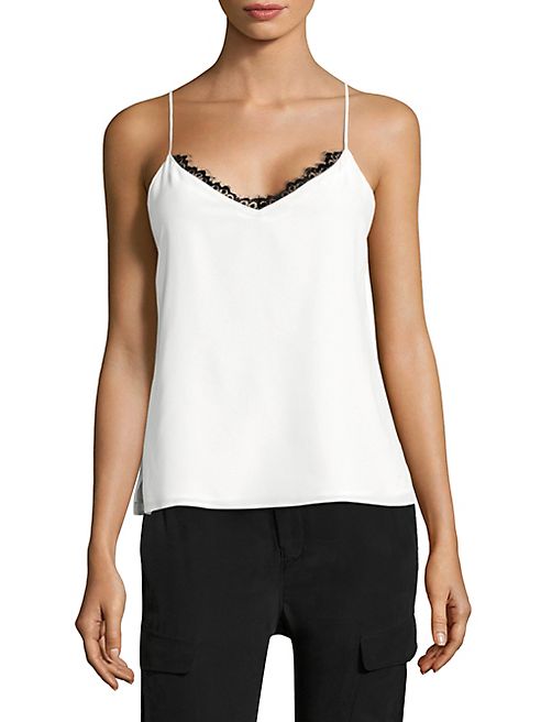 L'AGENCE - Lia Lace-Trimmed Silk Camisole