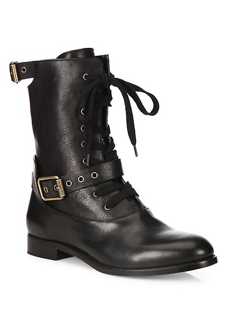 Chloé - Leather Combat Boots