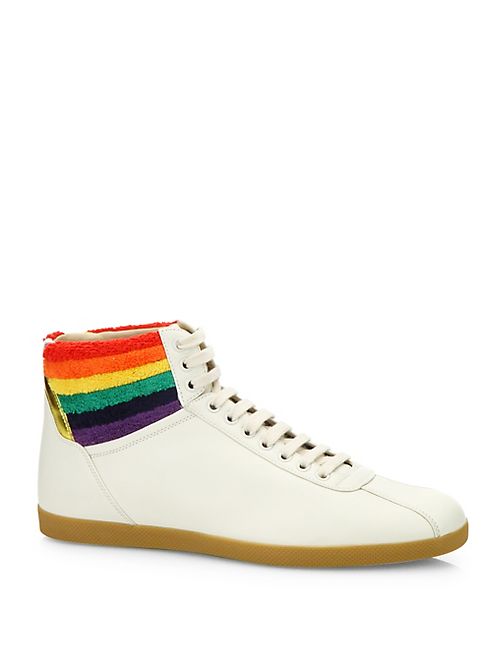 Gucci - Bambi Rainbow Leather High-Top Sneakers