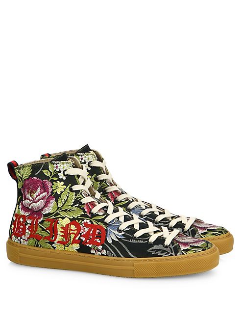 Gucci - Major Romantic Bouquet Jacquard High-Top Sneakers