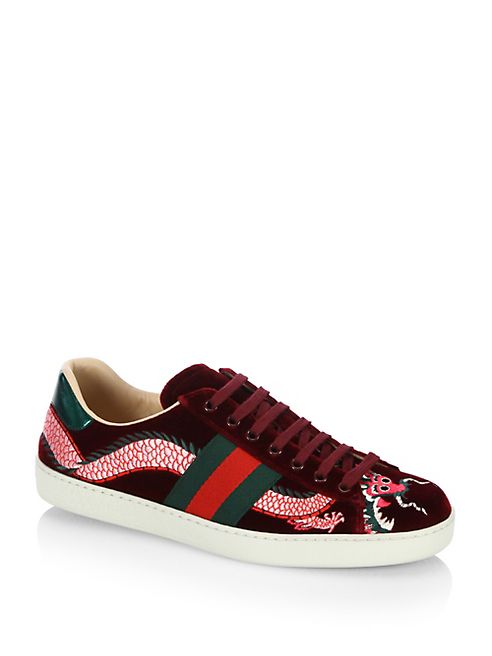 Gucci - New Ace Velvet Sneakers